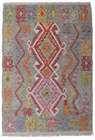 100X146 絨毯 キリム アフガン オールド スタイル オリエンタル グレー/レッド (ウール, アフガニスタン) Carpetvista
