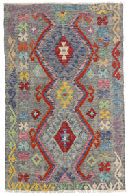  Kilim Afghan Old Style Tapis 96X149 De Laine Gris/Rouge Petit Carpetvista