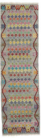  Orientalischer Kelim Afghan Old Stil Teppich 73X247 Läufer Grau/Rot Wolle, Afghanistan Carpetvista