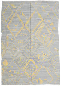 絨毯 キリム モダン 204X290 グレー/ライトグレー (ウール, アフガニスタン)