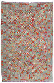 絨毯 オリエンタル キリム アフガン オールド スタイル 193X295 グレー/レッド (ウール, アフガニスタン)