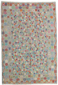  206X299 Kelim Afghan Old Stil Teppich Grau/Gelb Afghanistan Carpetvista