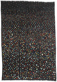  Kilim Moderno Tapete 205X293 Lã Cinza Escuro/Cinzento Carpetvista