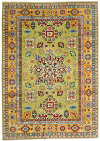 Oriental Kazak Fine Rug 205X289 Green/Brown Wool, Afghanistan Carpetvista