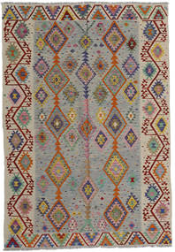  200X287 Kelim Afghan Old Stil Teppich Grau/Orange Afghanistan Carpetvista