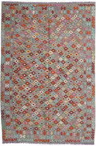  199X296 Kilim Afghan Old Style Rug Grey/Brown Afghanistan Carpetvista