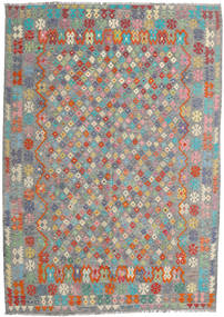  Kilim Afegão Old Style Tapete 213X300 Lã Cinzento/Laranja Carpetvista