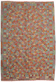 208X299 Kelim Afghan Old Stil Teppich Orange/Braun Afghanistan Carpetvista