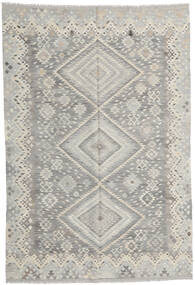 201X295 Kelim Modern Teppich Moderner Grau/Beige (Wolle, Afghanistan) Carpetvista