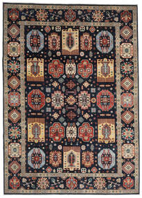252X349 Kazak Fine Vloerkleed Oosters Zwart/Rood Groot (Wol, Afghanistan) Carpetvista