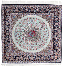 Isfahan Silkesvarp Matta 199X202 Persisk Grå/Mörklila Carpetvista
