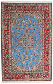 Alfombra Persa Isfahan Urdimbre De Seda 164X256 Rojo/Gris ( Persia/Irán)