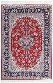  Persisk Isfahan Silkerenning Signert Ansari Teppe 158X237 Rød/Grå 