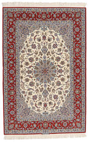 絨毯 イスファハン 絹の縦糸 署名 Entashari 161X241 ベージュ/グレー (ウール, ペルシャ/イラン)