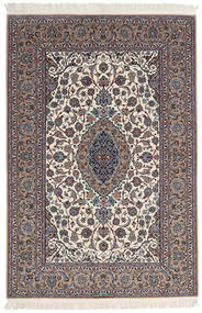 152X225 絨毯 オリエンタル イスファハン 絹の縦糸 署名 Sanai Dust グレー/ベージュ (ウール, ペルシャ/イラン) Carpetvista