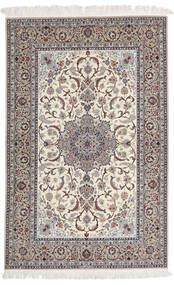 157X228 絨毯 イスファハン 絹の縦糸 署名 Yazdani オリエンタル ベージュ/ライトグレー (ペルシャ/イラン) Carpetvista