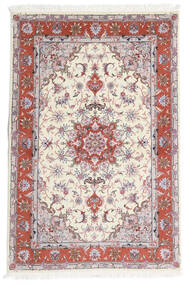  Persischer Täbriz 60 Raj Seidenkette Teppich 101X153 Rot/Beige Carpetvista