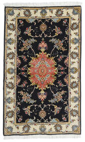 Tabriz 60 Raj Silk Warp Rug 73X120 Dark Grey/Beige Wool, Persia/Iran Carpetvista