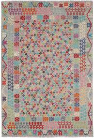 205X297 Kelim Afghan Old Stil Teppich Orientalischer Grau/Hellgrau (Wolle, Afghanistan) Carpetvista