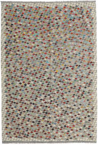 絨毯 オリエンタル キリム アフガン オールド スタイル 200X292 グレー/ダークグレー (ウール, アフガニスタン)