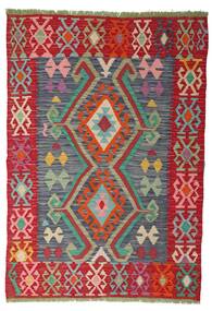 絨毯 キリム アフガン オールド スタイル 100X141 レッド/グレー (ウール, アフガニスタン)