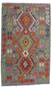99X160 絨毯 オリエンタル キリム アフガン オールド スタイル グレー/レッド (ウール, アフガニスタン) Carpetvista