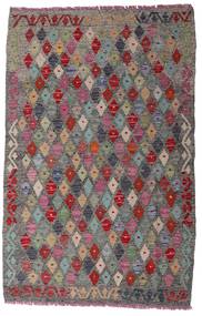  Kelim Afghan Old Style Matot 102X159 Harmaa/Punainen Carpetvista