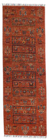 絨毯 Shabargan 76X225 廊下 カーペット レッド/茶色 (ウール, アフガニスタン)