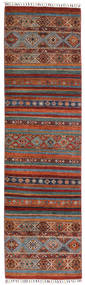 絨毯 Shabargan 83X292 廊下 カーペット 茶色/レッド (ウール, アフガニスタン)