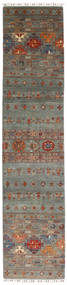 絨毯 Shabargan 80X353 廊下 カーペット グレー/茶色 (ウール, アフガニスタン)
