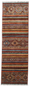  Shabargan Rug 84X264 Wool Brown/Dark Red Small Carpetvista