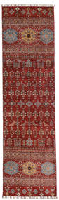 80X294 Tapete Shabargan Moderno Passadeira Vermelho/Castanho (Lã, Afeganistão) Carpetvista
