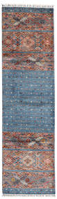 絨毯 Shabargan 83X296 廊下 カーペット ブルー/レッド (ウール, アフガニスタン)