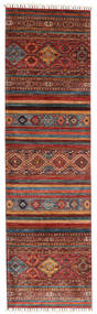 絨毯 Shabargan 83X292 廊下 カーペット レッド/茶色 (ウール, アフガニスタン)