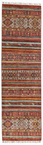 85X296 絨毯 Shabargan モダン 廊下 カーペット 茶色/レッド (ウール, アフガニスタン) Carpetvista