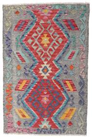  Orientalischer Kelim Afghan Old Stil Teppich 80X124 Grau/Rot Wolle, Afghanistan Carpetvista