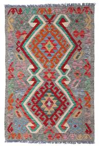 Orientalischer Kelim Afghan Old Stil Teppich 77X119 Grau/Rot Wolle, Afghanistan Carpetvista