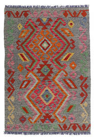 81X118 Tapis Kilim Afghan Old Style D'orient Rouge/Gris (Laine, Afghanistan) Carpetvista