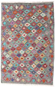  Orientalischer Kelim Afghan Old Stil Teppich 81X124 Grau/Rot Wolle, Afghanistan Carpetvista