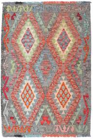  Orientalischer Kelim Afghan Old Stil Teppich 83X123 Grau/Rot Wolle, Afghanistan Carpetvista
