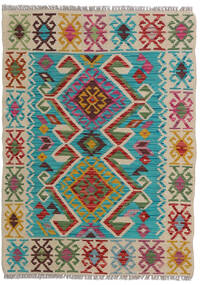 84X118 Kilim Afghan Old Style Rug Oriental Teal/Dark Grey (Wool, Afghanistan) Carpetvista