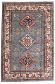 Kazak Fine Teppich 196X292 Grau/Rot Wolle, Afghanistan Carpetvista
