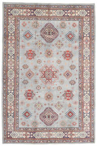 Kazak Fine Teppich 198X294 Grau/Beige Wolle, Afghanistan Carpetvista