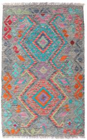  Orientalischer Kelim Afghan Old Stil Teppich 77X122 Grau/Rot Wolle, Afghanistan Carpetvista