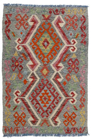  Oriental Kilim Afghan Old Style Rug 80X118 Grey/Red Wool, Afghanistan Carpetvista