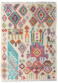 絨毯 キリム アフガン オールド スタイル 94X129 ベージュ/グレー (ウール, アフガニスタン)