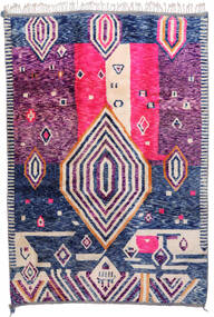 216X315 Berber Moroccan - Mid Atlas Rug Modern Dark Purple/Beige (Wool, Morocco) Carpetvista