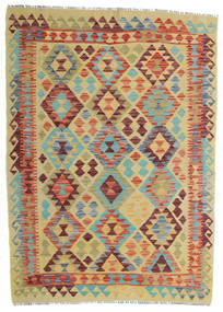  Kilim Afgán Old Style 127X174 Gyapjúszőnyeg Sárga/Barna Kicsi Carpetvista