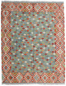 Kilim Afegão Old Style Tapete 159X196 Lã Cinzento/Vermelho Pequeno Carpetvista