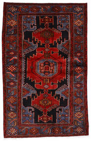 絨毯 ハマダン 133X209 ダークレッド/レッド (ウール, ペルシャ/イラン)